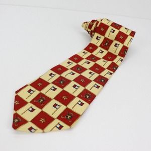 Tommy Hilfiger Mens Necktie Logo Shield Flag Star 100% Silk US Made